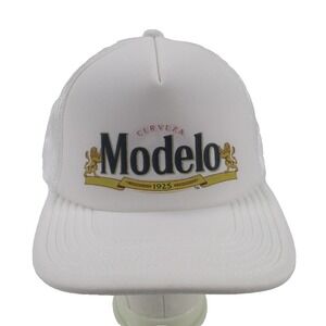 Modelo Beer Cerveza White Snapback Mesh Foam Front Trucker Street wear Hat Cap